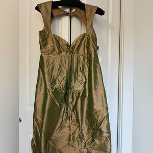 Nicole Miller NYC 100% Silk Shimmery Midi Dress Size 8 NWT